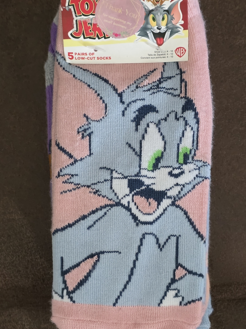 Tom & Jerry Cartoon - (5) Pairs Low-Cut Socks